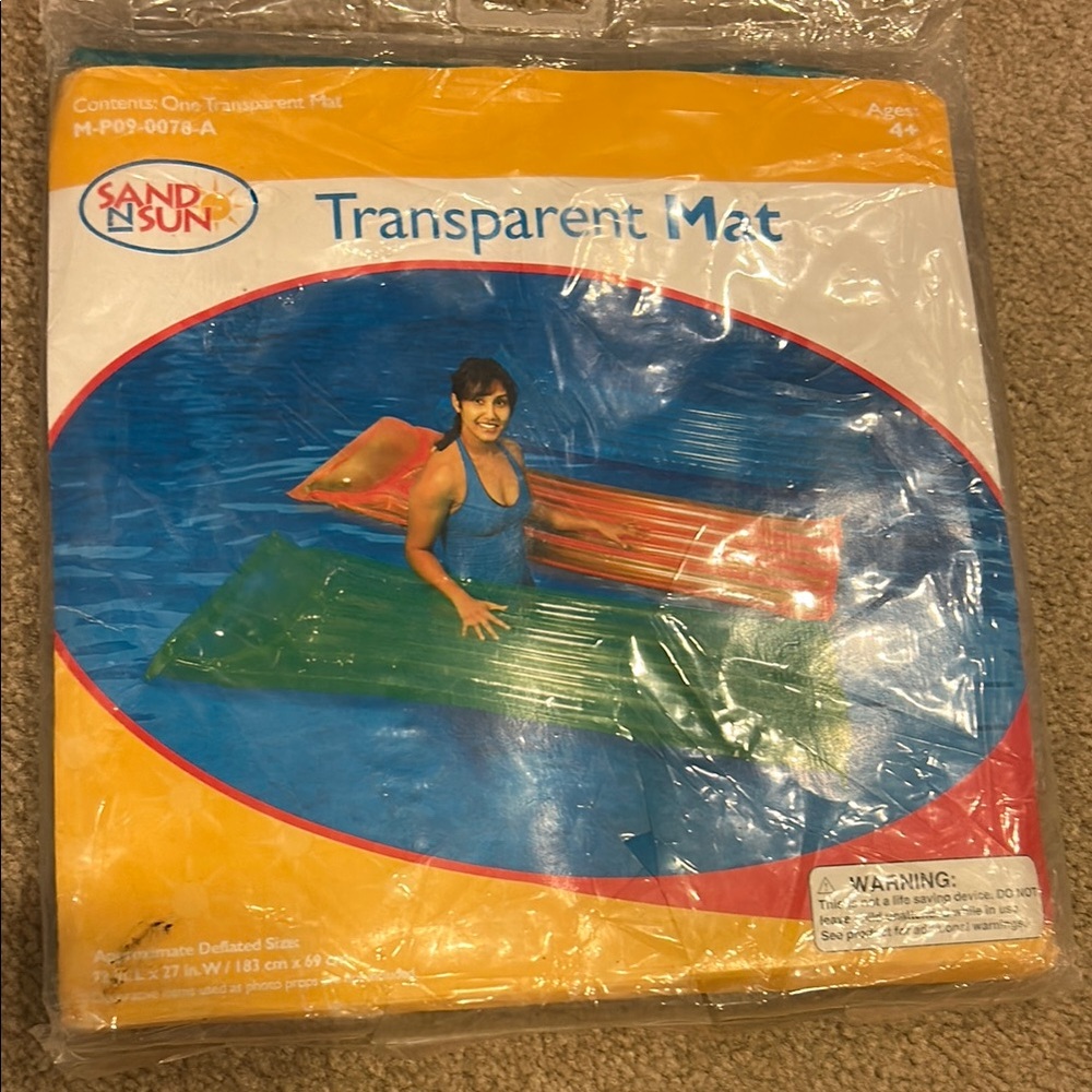 Blue Transparent Pool Mat Float